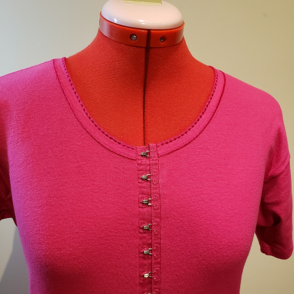 NWOT 100% Cotton Hot Pink Short Sleeves Shirt